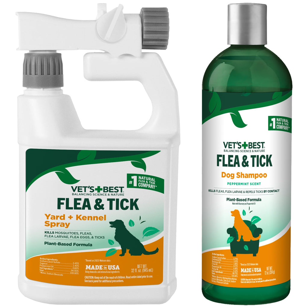 32 oz Flea and Tick Spray + 12 oz Dog Shampoo Y546