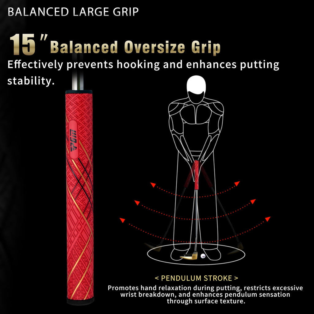 CNC-Milled Low-CG Golf Putter with Alignment Line & Oversized Grip R14025