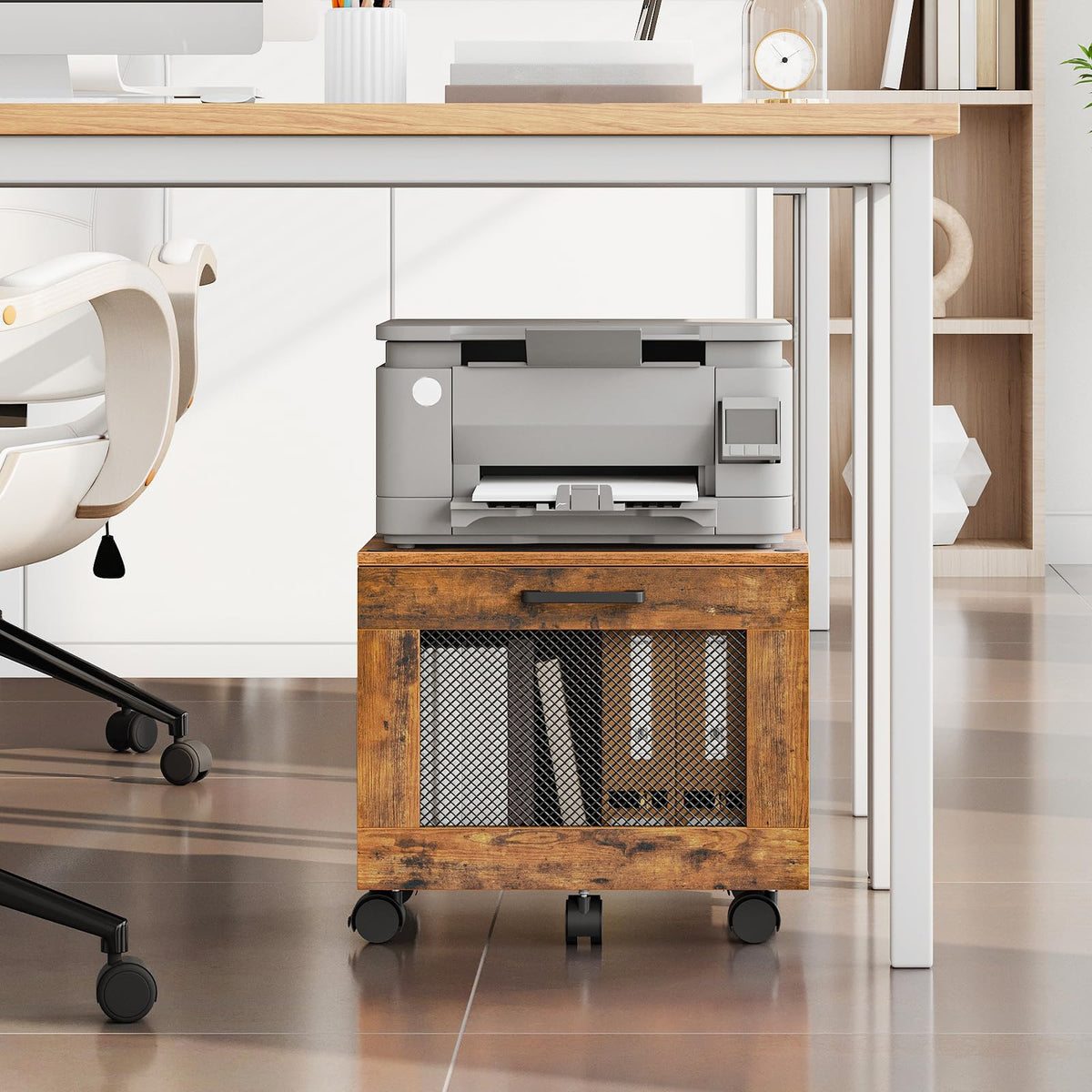 Rolling File Cabinet with Drawer Q99326