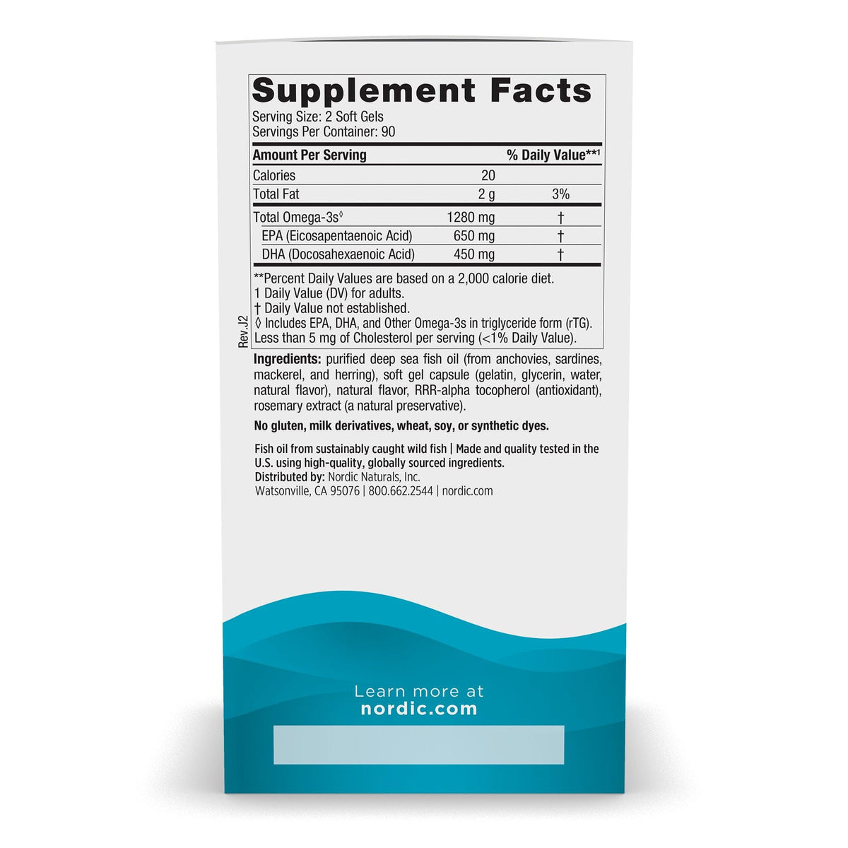 Omega-3 Fish Oil 1280mg 180 Count L30318