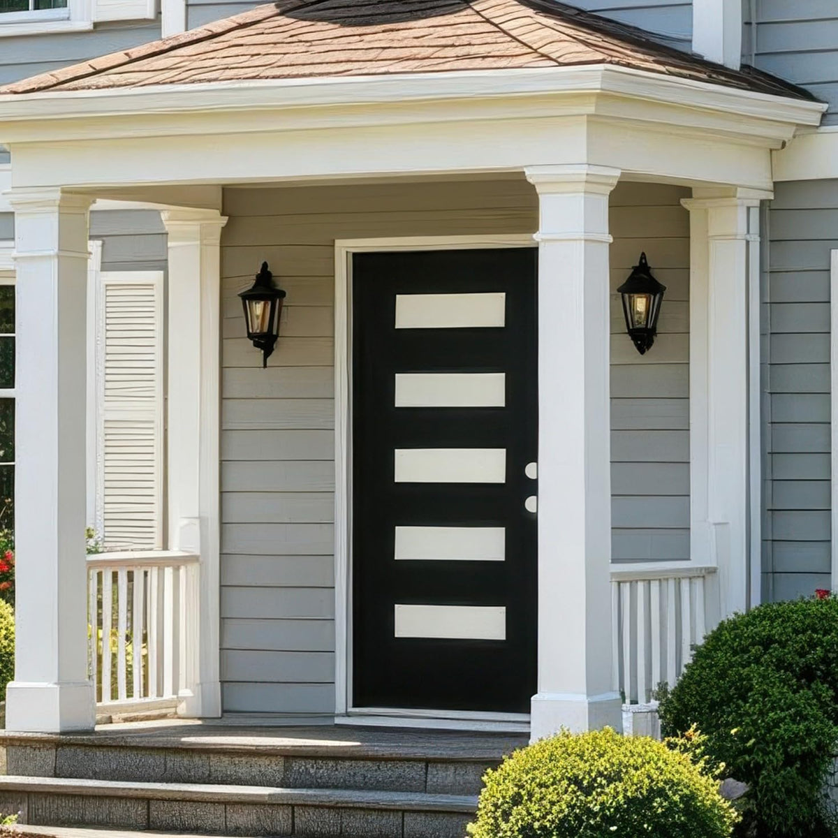 36" x 80" Left Hand Inswing Exterior Door with White Frame F402542
