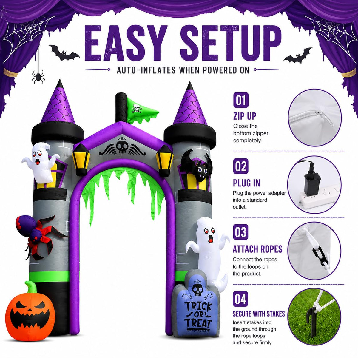 12.5 FT Inflatable Halloween Archway R4207