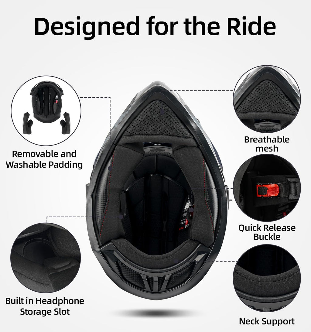 DOT Certified Dual Visor Motorcycle Helmet X421831