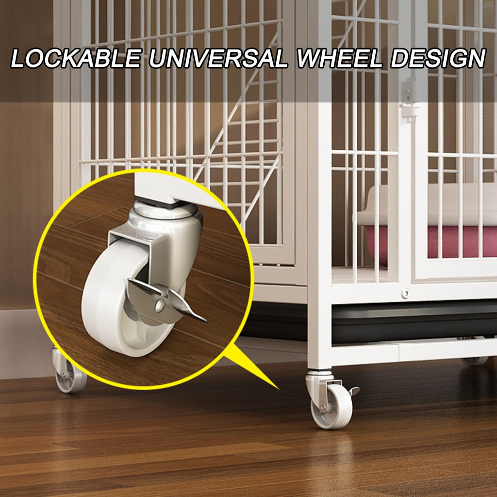4-Tier Metal Cat Enclosure with Removable Tray & Wheels L653499