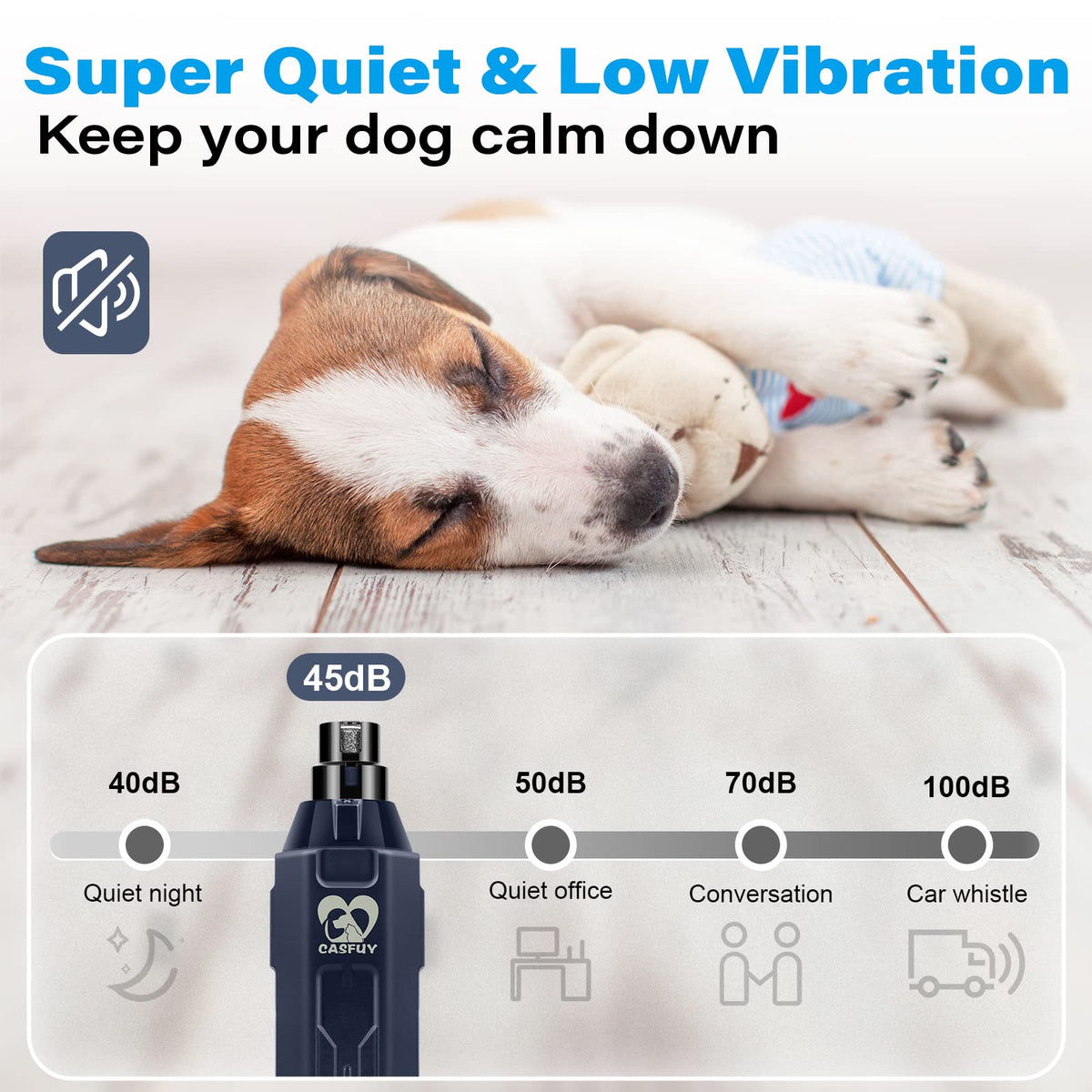 6-Speed Rechargeable Electric Dog Nail Grinder W647