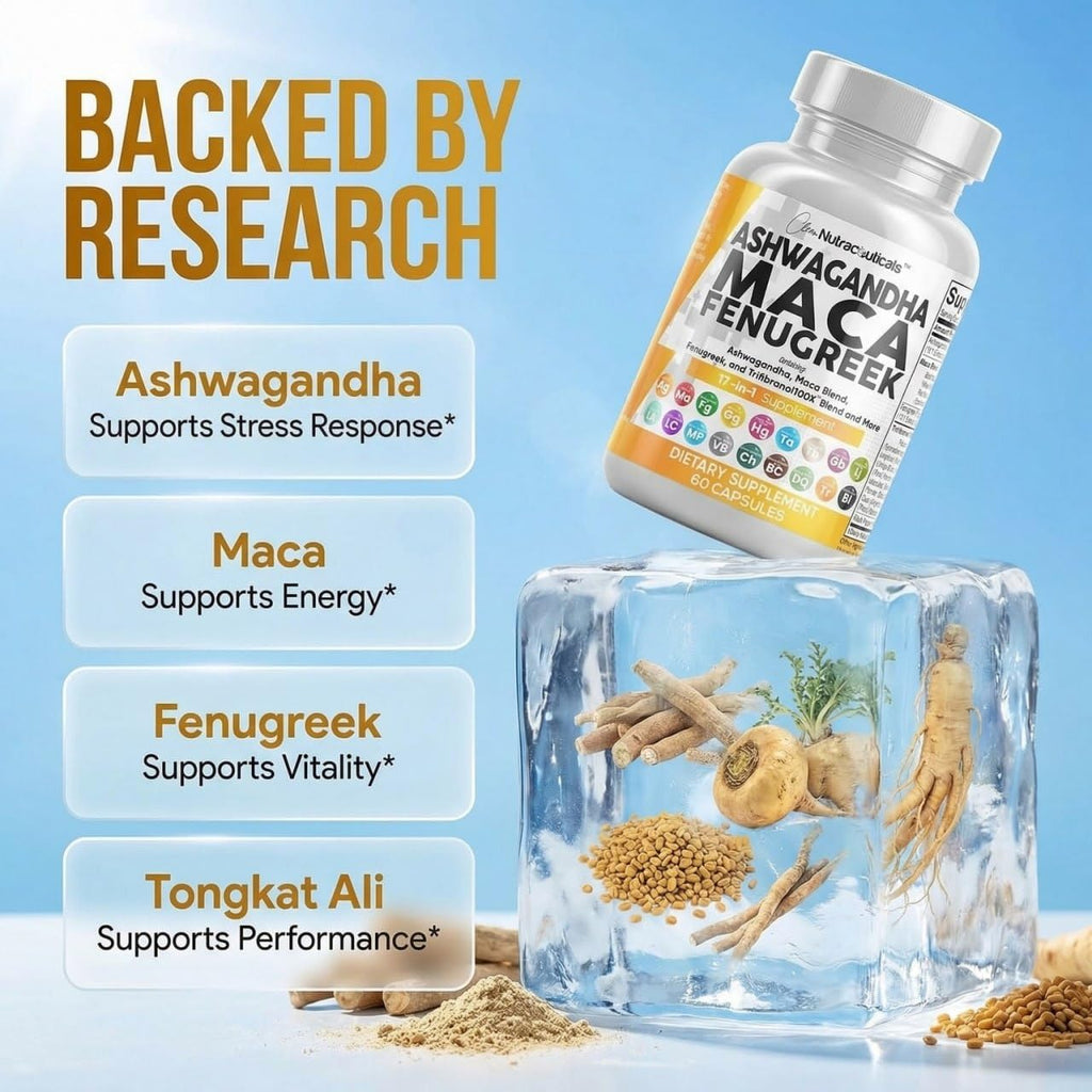 Ashwagandha Maca Root Fenugreek Tongkat Ali Ginseng Capsules G558613