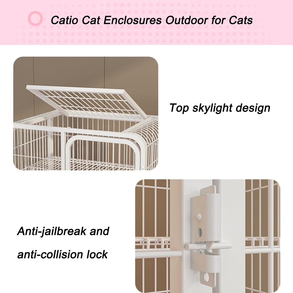 4-Tier Metal Cat Enclosure with Removable Tray & Wheels L653499