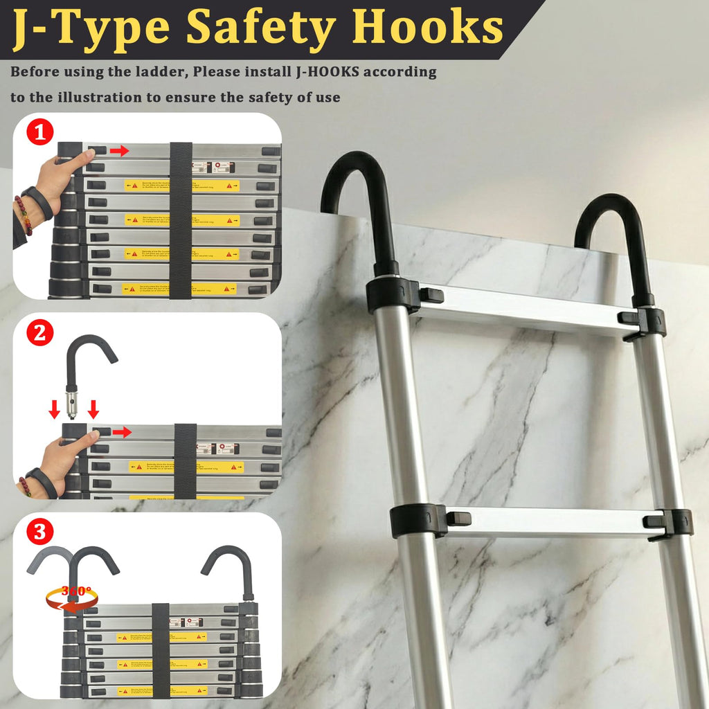 20.3 FT Aluminum Telescopic Ladder 330lbs W46473