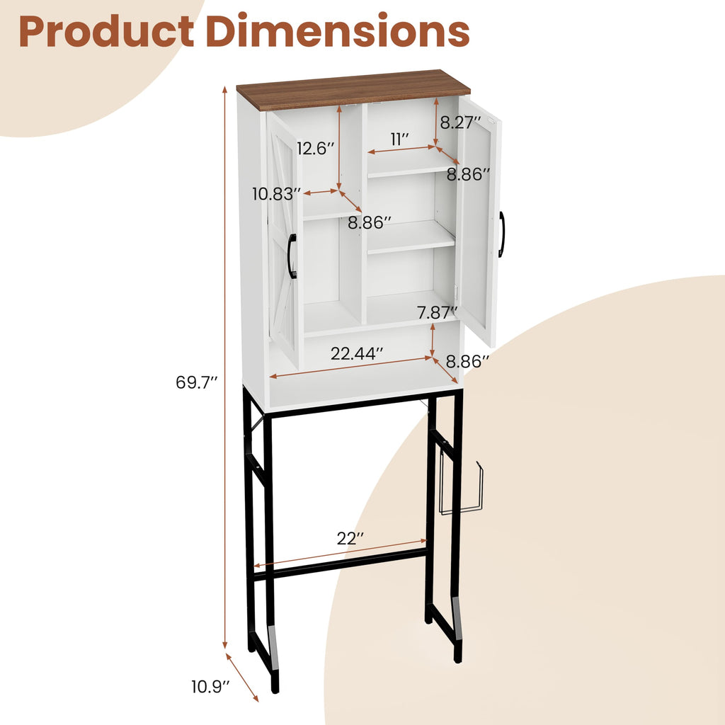 White Over The Toilet Storage Cabinet R618