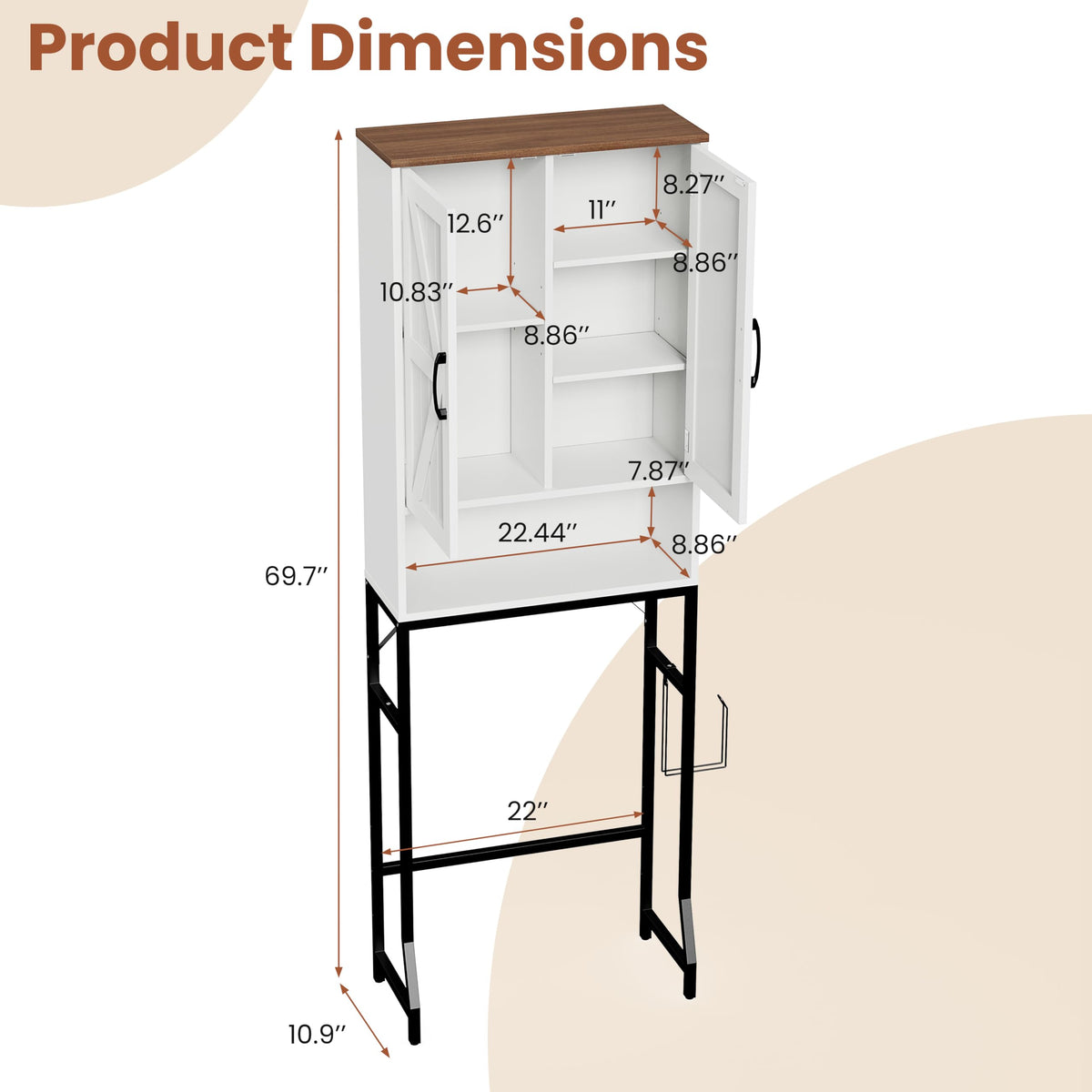 White Over The Toilet Storage Cabinet R618