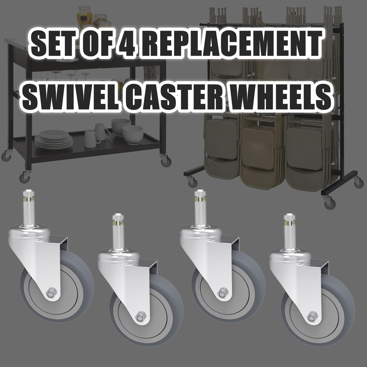 3-Inch Swivel Stem Caster 4 Pack P829