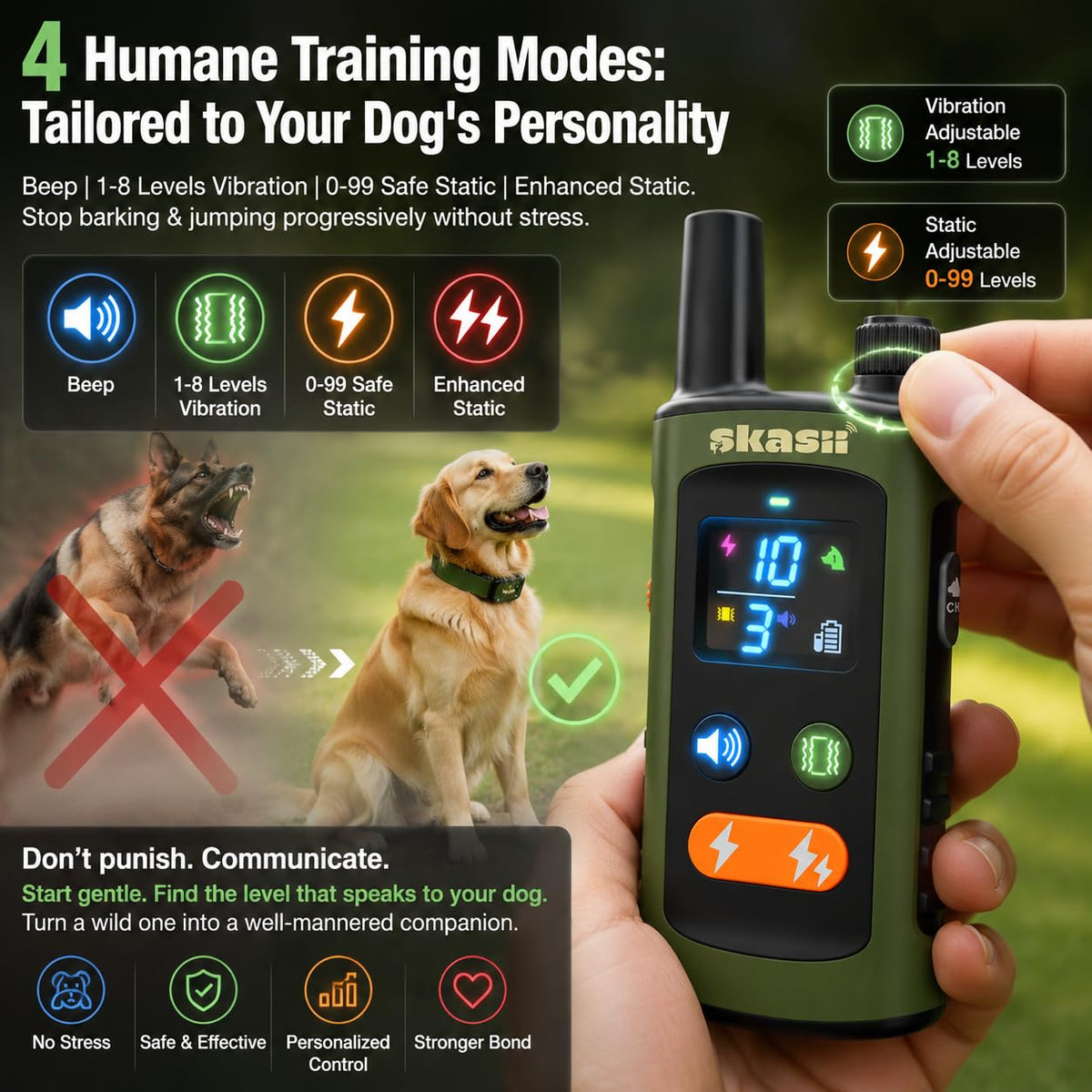 Green Remote Control Training Collar J124072