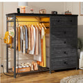 49.2" W Dresser with Hanging Rack & 6 Drawers X5787