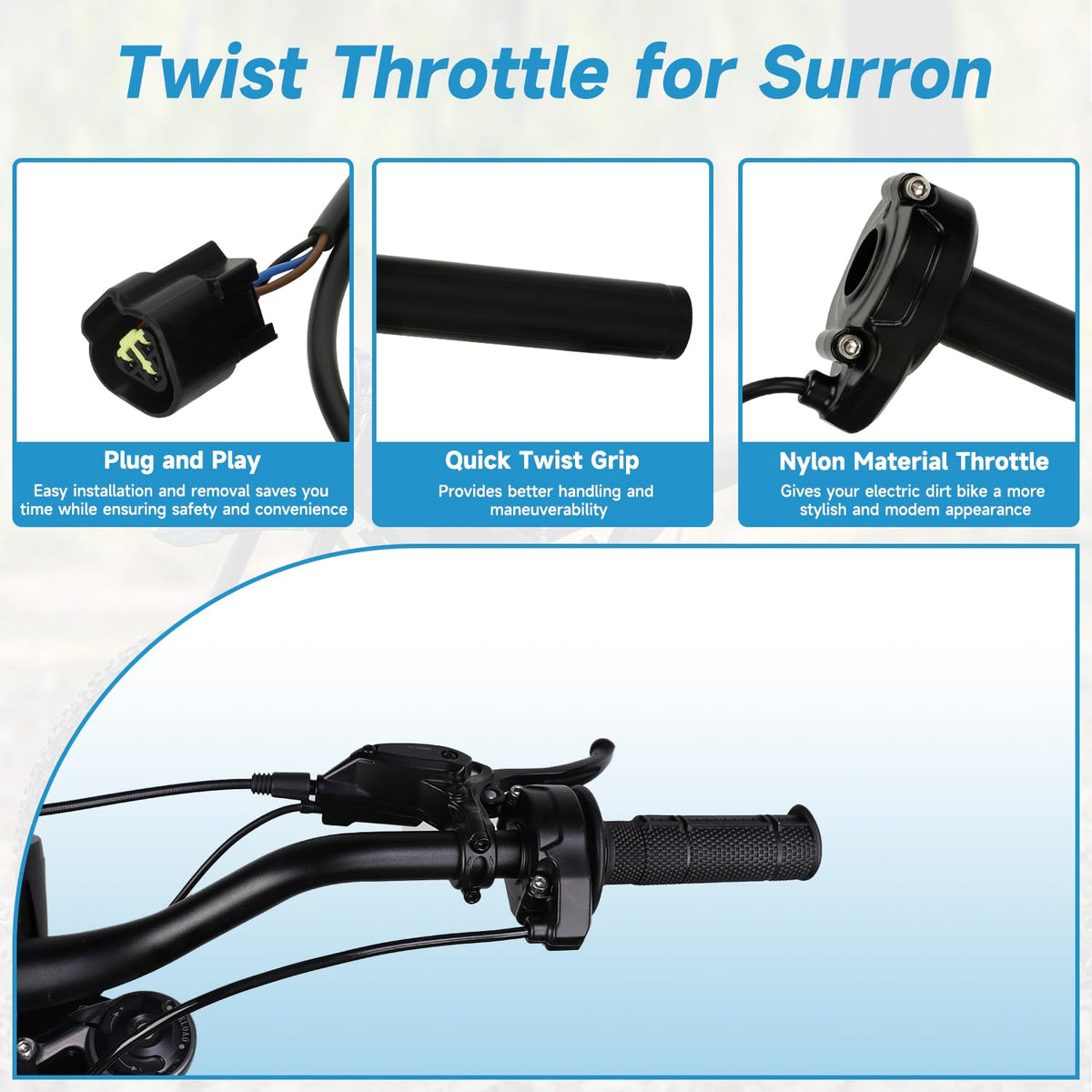 Throttle Handle Kit Replacement for Electric Dirt Bike K637647