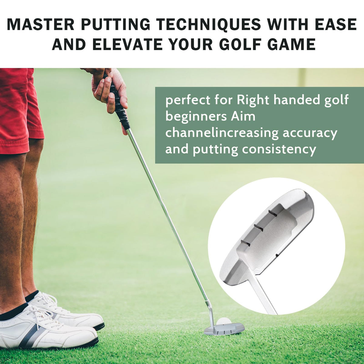 Two-Way Golf Putter with 2 Golf Balls I613670
