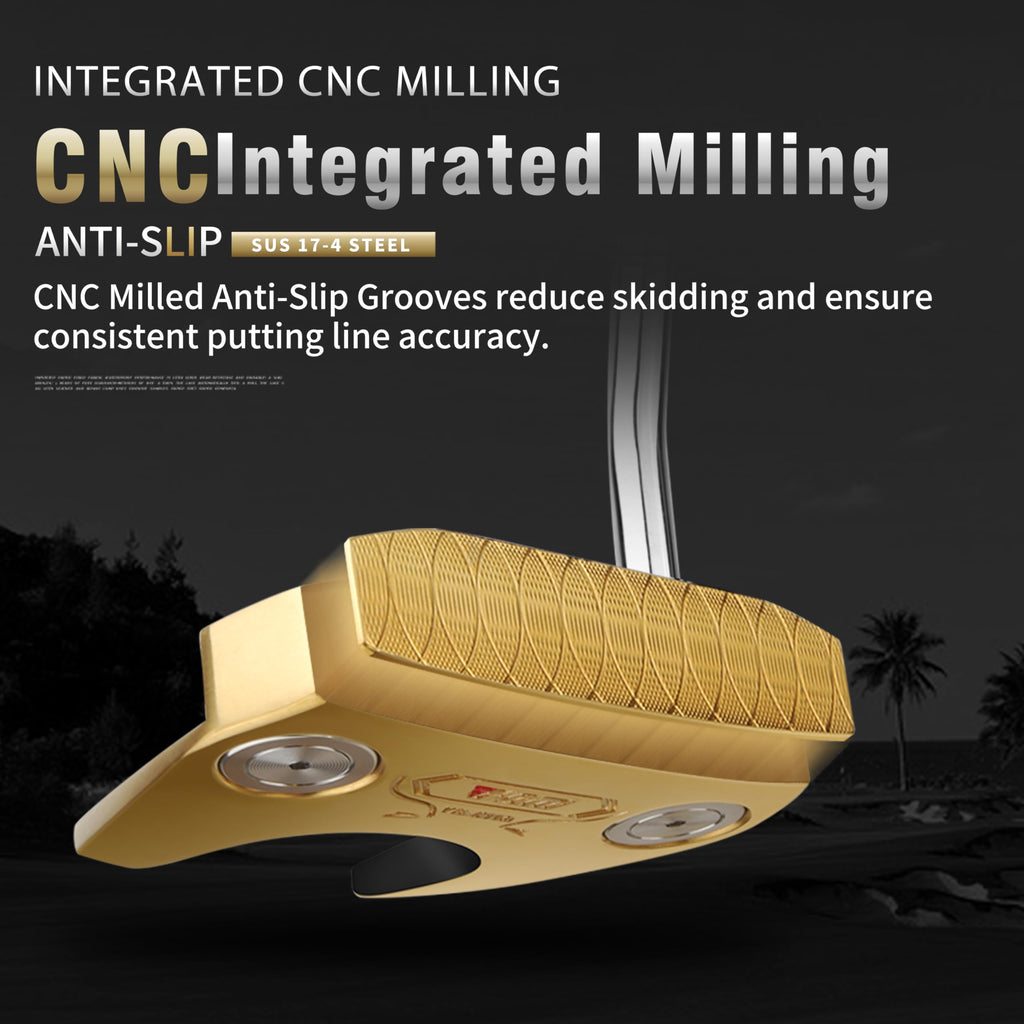 CNC-Milled Low-CG Golf Putter with Alignment Line & Oversized Grip R14025