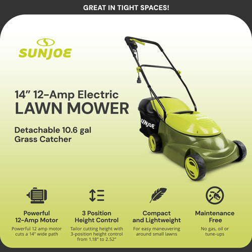 14-Inch 12-Amp Electric Lawn Mower with 10.6-Gallon Bag L4055