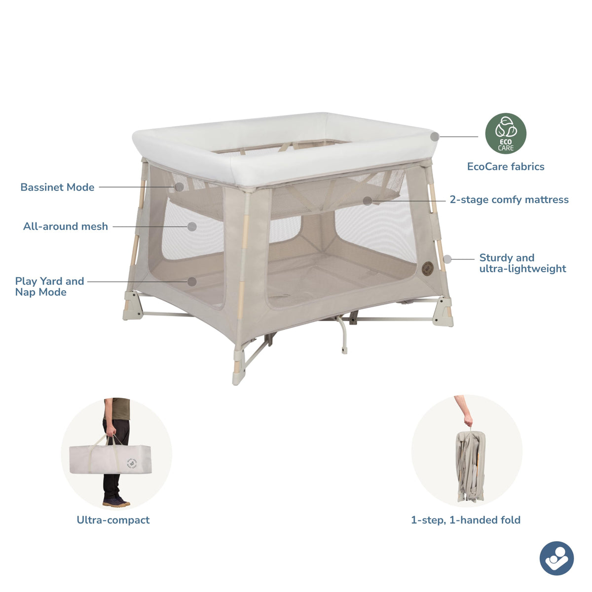 Baby Playard with Bassinet and Mat Q4159