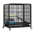 Black Metal Cat Cage with Locking Wheels K972