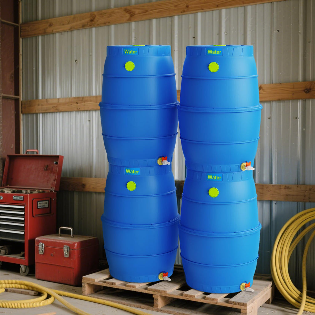50 Gallon Blue BPA-Free Water Storage Barrel with Spigot X819609