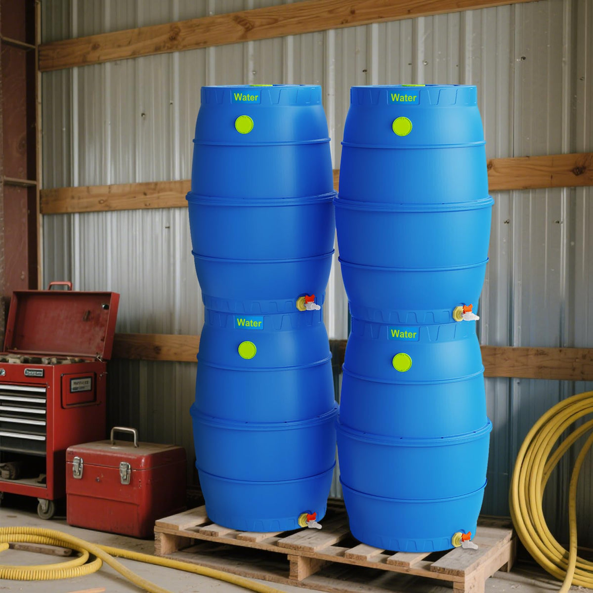 50 Gallon Blue BPA-Free Water Storage Barrel with Spigot X819609