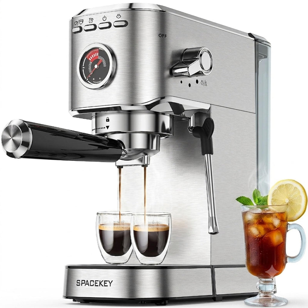 20 Bar Stainless Steel Espresso Machine with Milk Frother W48165