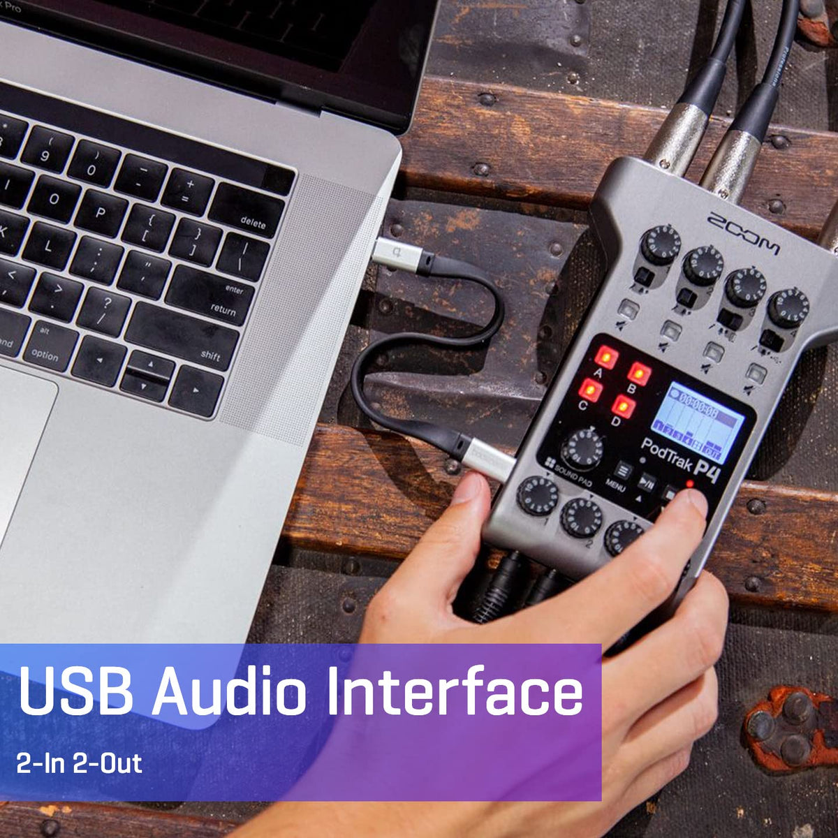 Podcast Recorder with 4 XLR Mic Inputs J383092