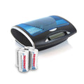 Rechargeable C Batteries and LCD Smart Battery Charger, 4 Pack L22419