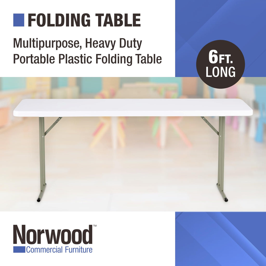 White Rectangular Blow-Molded Plastic Folding Training Table Q747845