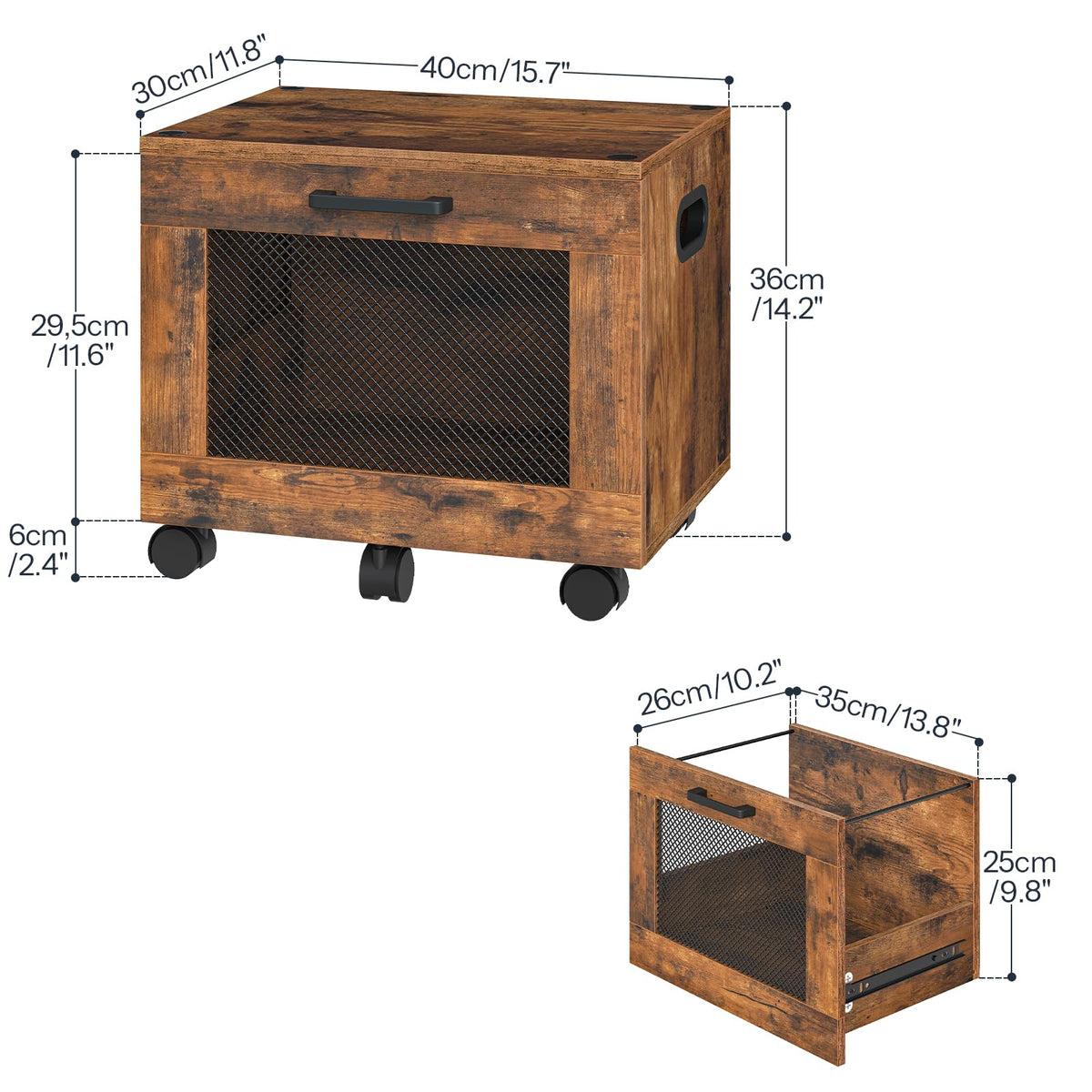 Rolling File Cabinet with Drawer Q99326