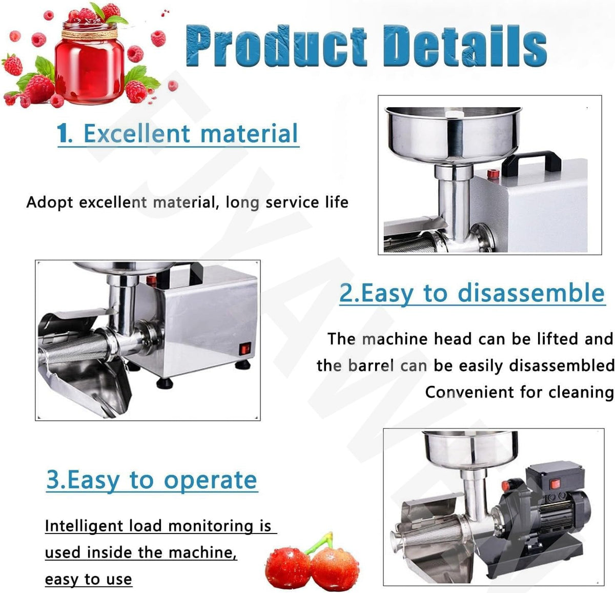 450w Stainless Steel Electric Tomato Strainer U876595