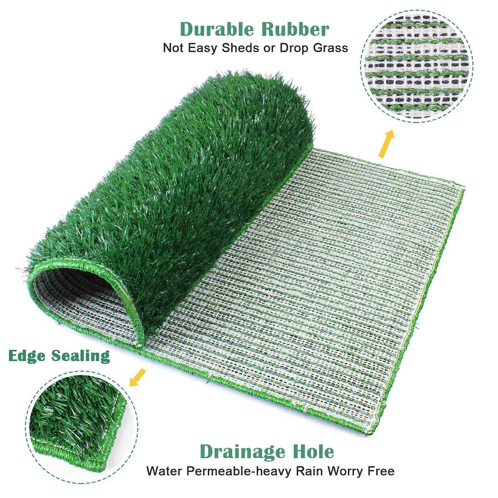 Large Dog Grass Pad with Tray and 2 Artificial Pee Grasses H12954