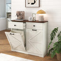 Double Tilt Out Trash Cabinet with Storage Drawers, Antique White A98336