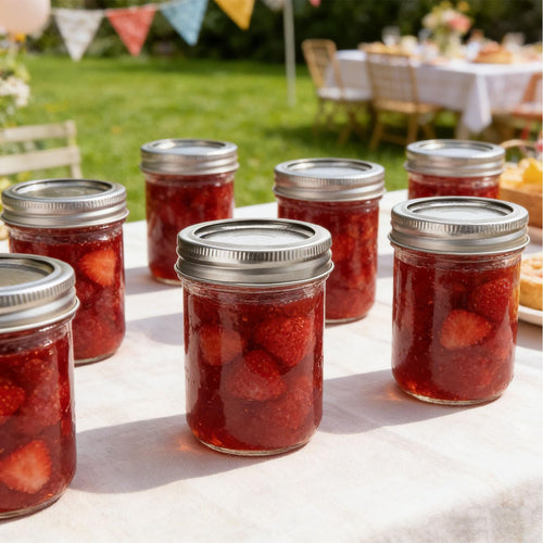 16 oz & 8 oz Clear Glass Mason Jars with Lids, Set of 18 F5714