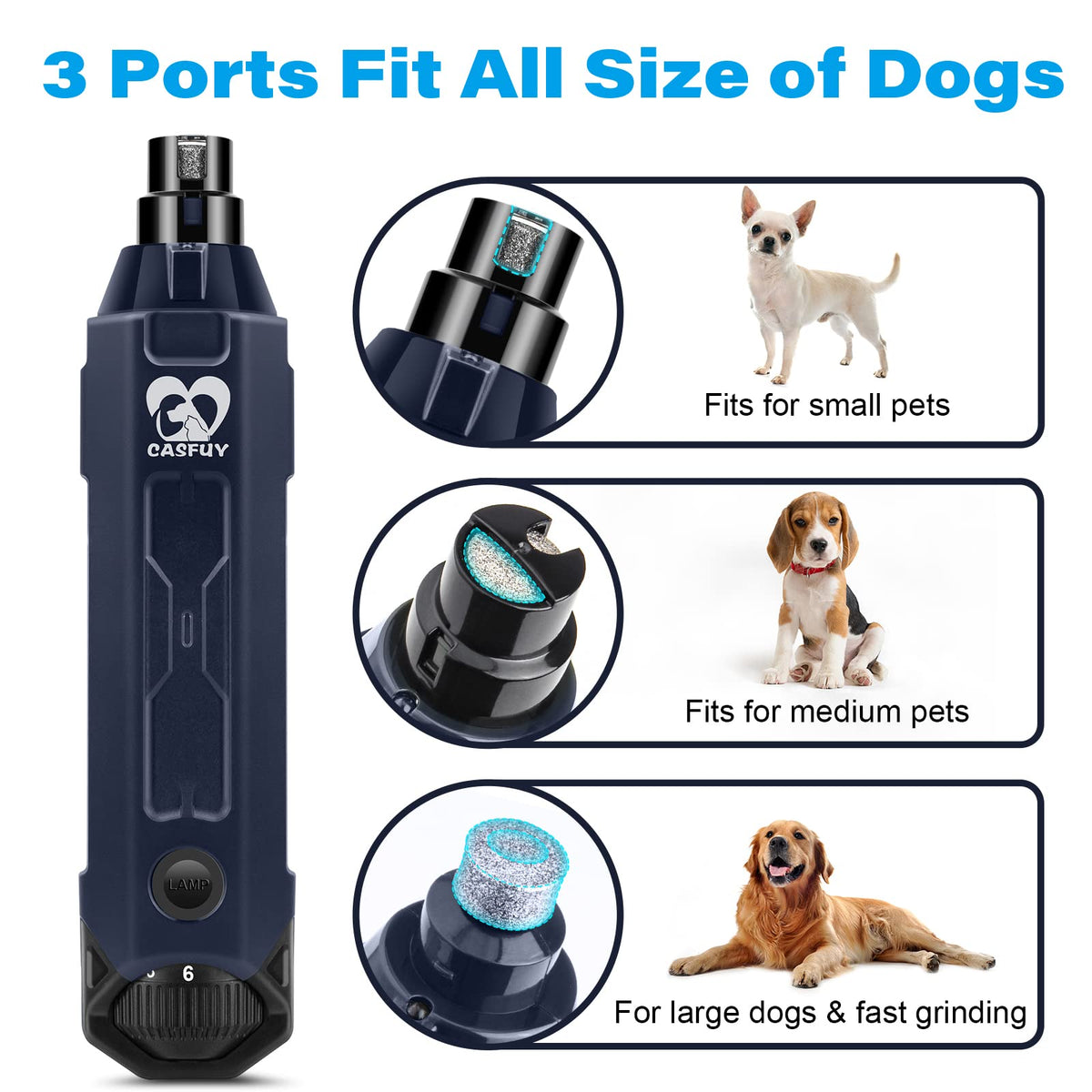6-Speed Rechargeable Electric Dog Nail Grinder W647