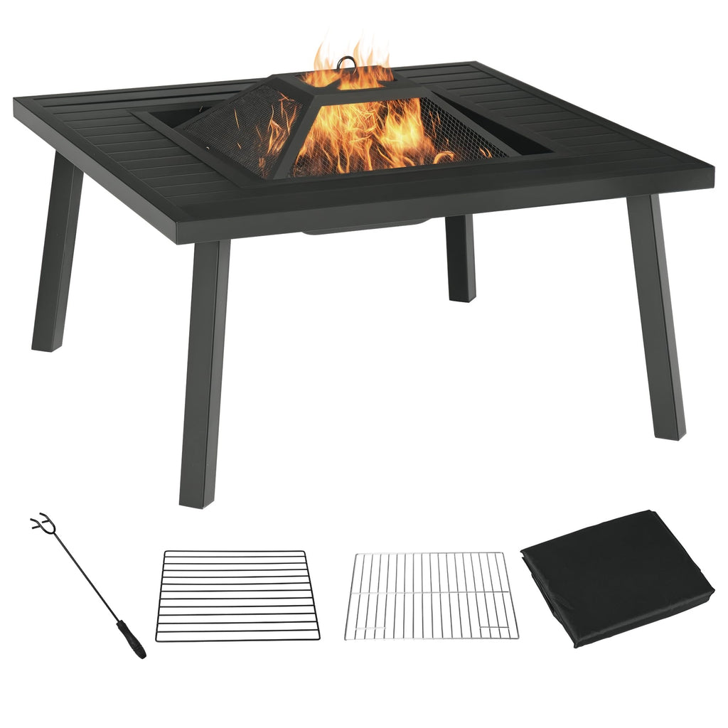 34 in Black Fire Pit with Grill G185624