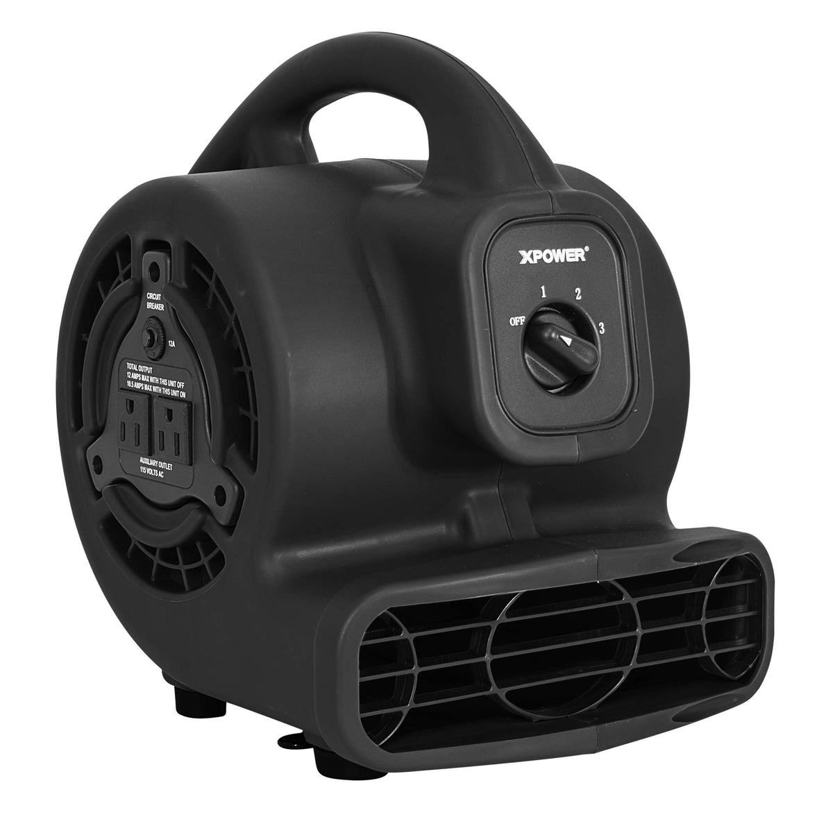138 W 600 CFM Centrifugal Air Mover, Carpet Dryer, Floor Fan, Blower, Black D400344