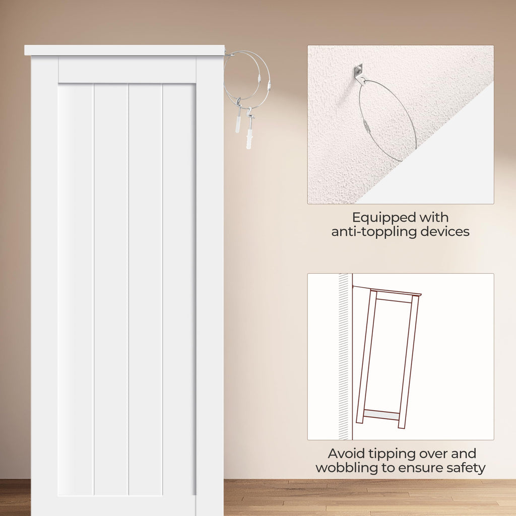 White 4 Drawer 2 Door Bathroom Storage Cabinet W311089