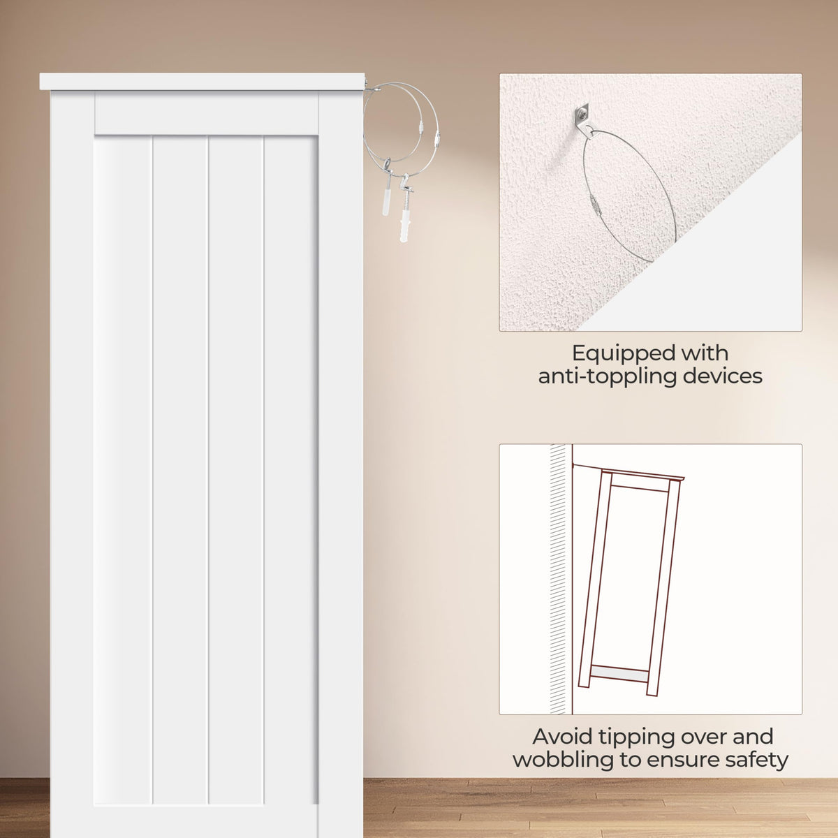White 4 Drawer 2 Door Bathroom Storage Cabinet W311089