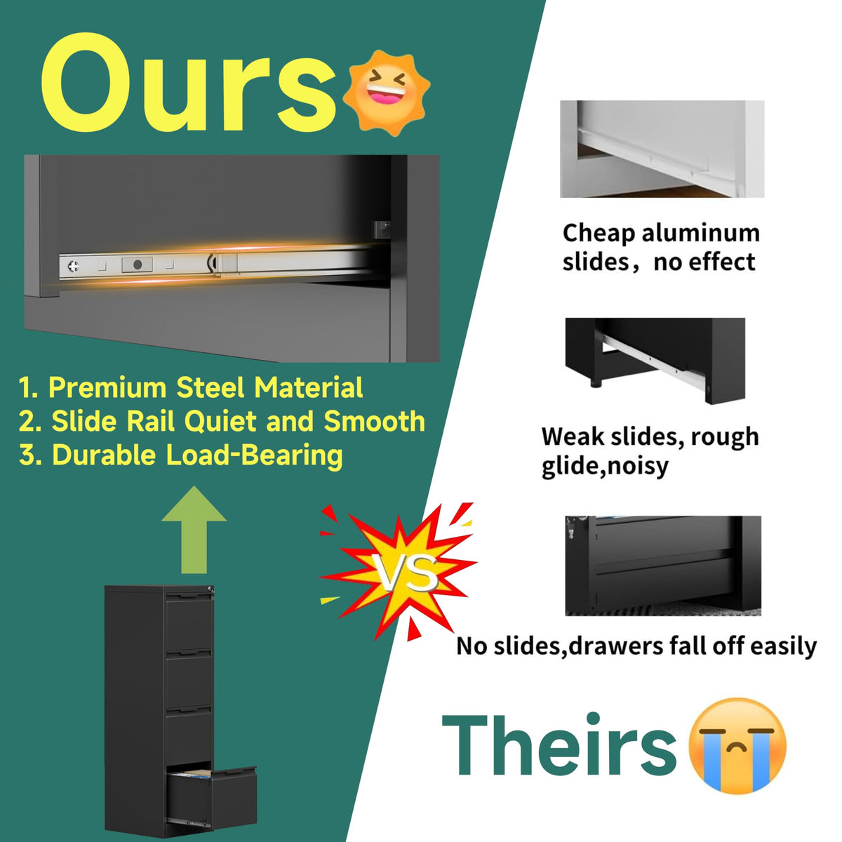 4 Drawer Metal File Cabinet with Lock R85780