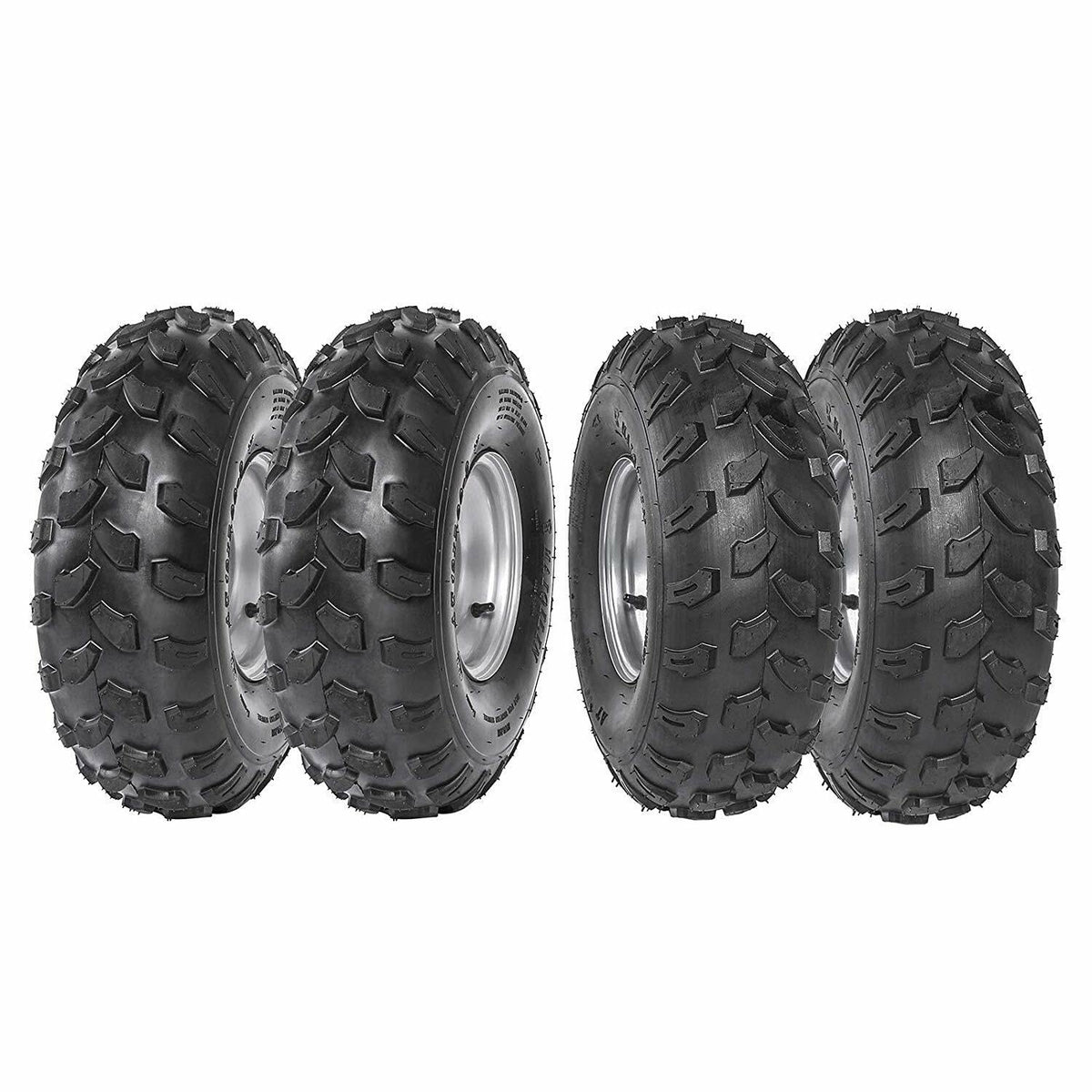 19x7-8 8 Inch All Terrain Tubeless Tire Wheel Assembly 4 Pack U9891