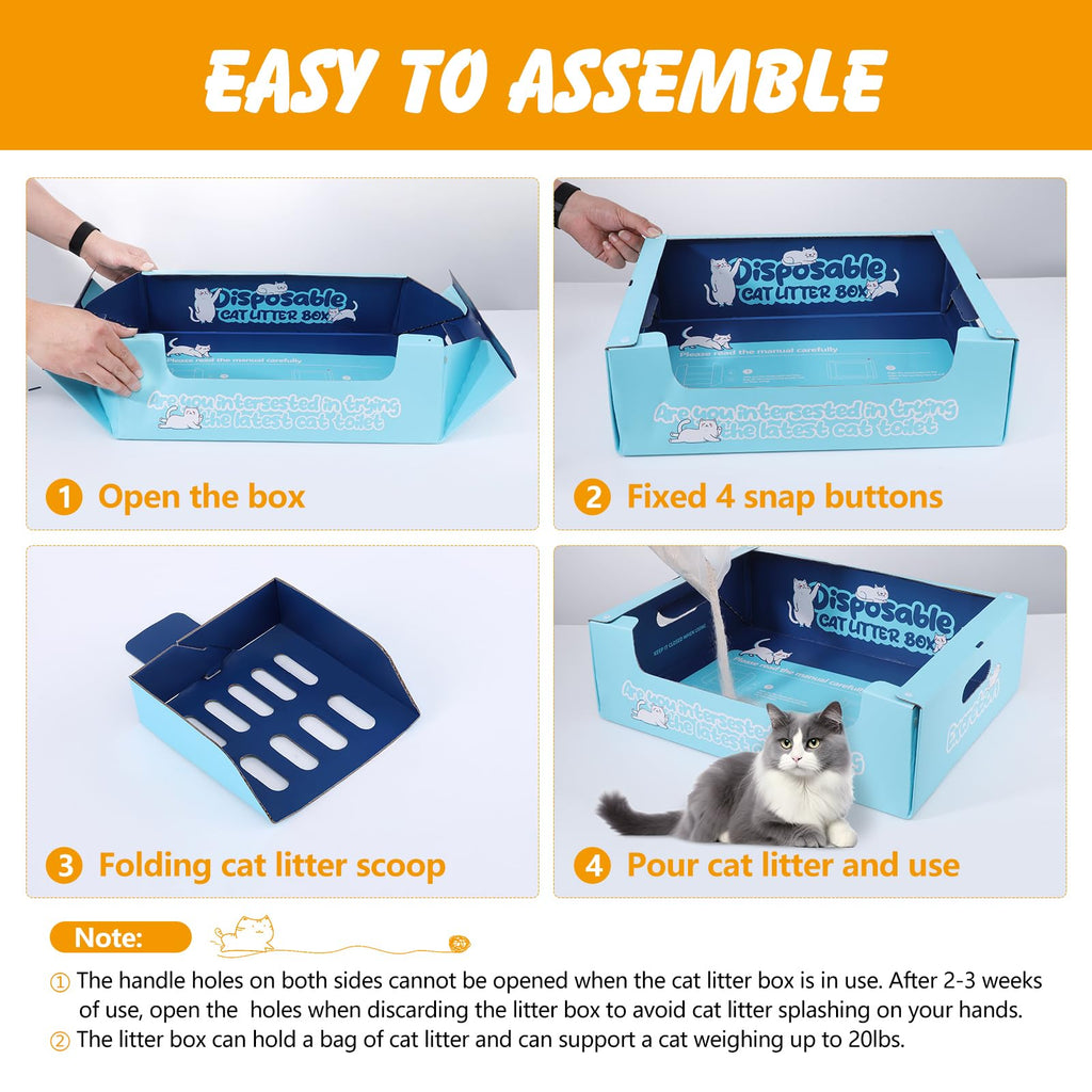 3 Pack Disposable Cat Litter Boxes N80625