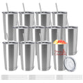 12 Pack Insulated Stainless Steel Tumbler with Lid and Straw J91935