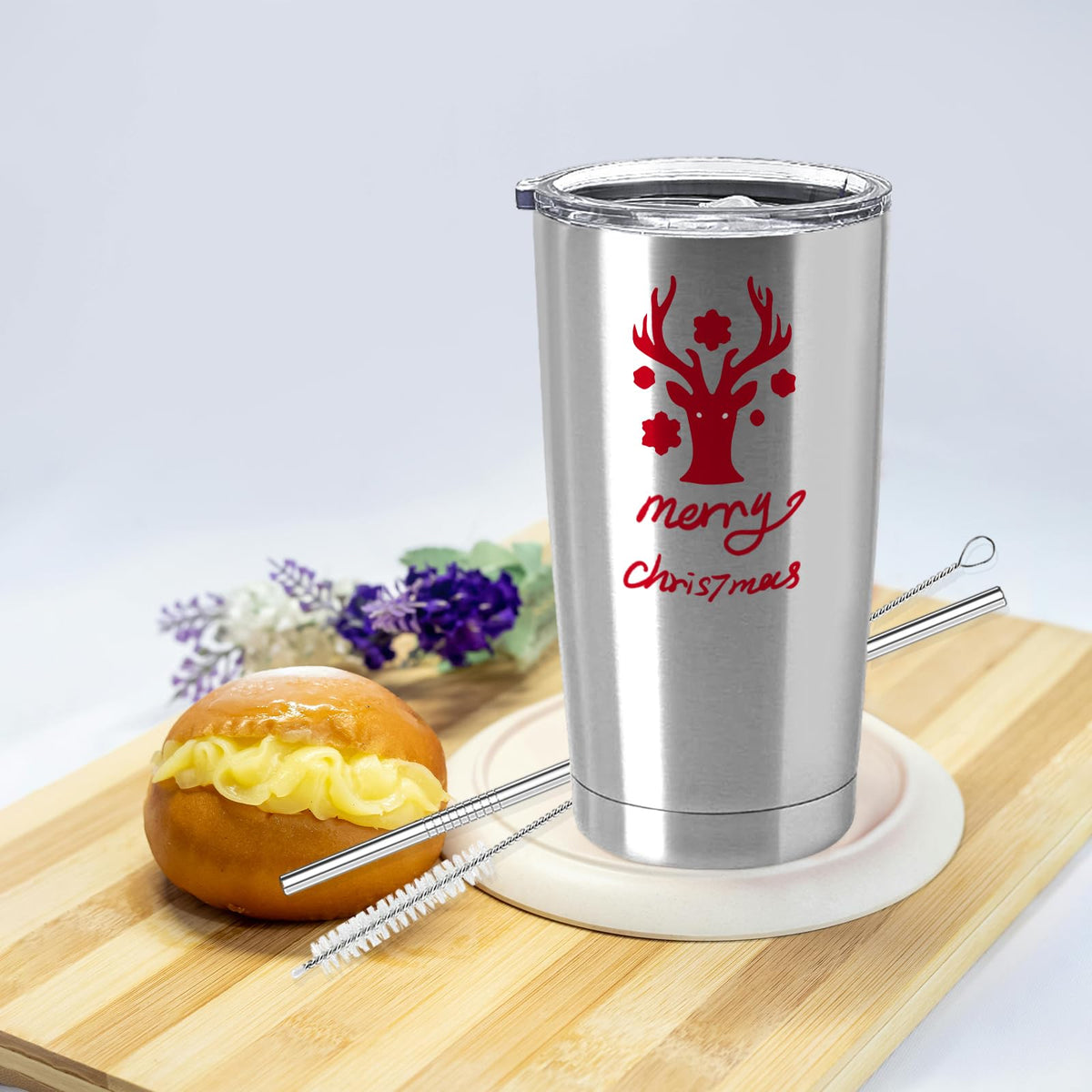 12 Pack Insulated Stainless Steel Tumbler with Lid and Straw J91935