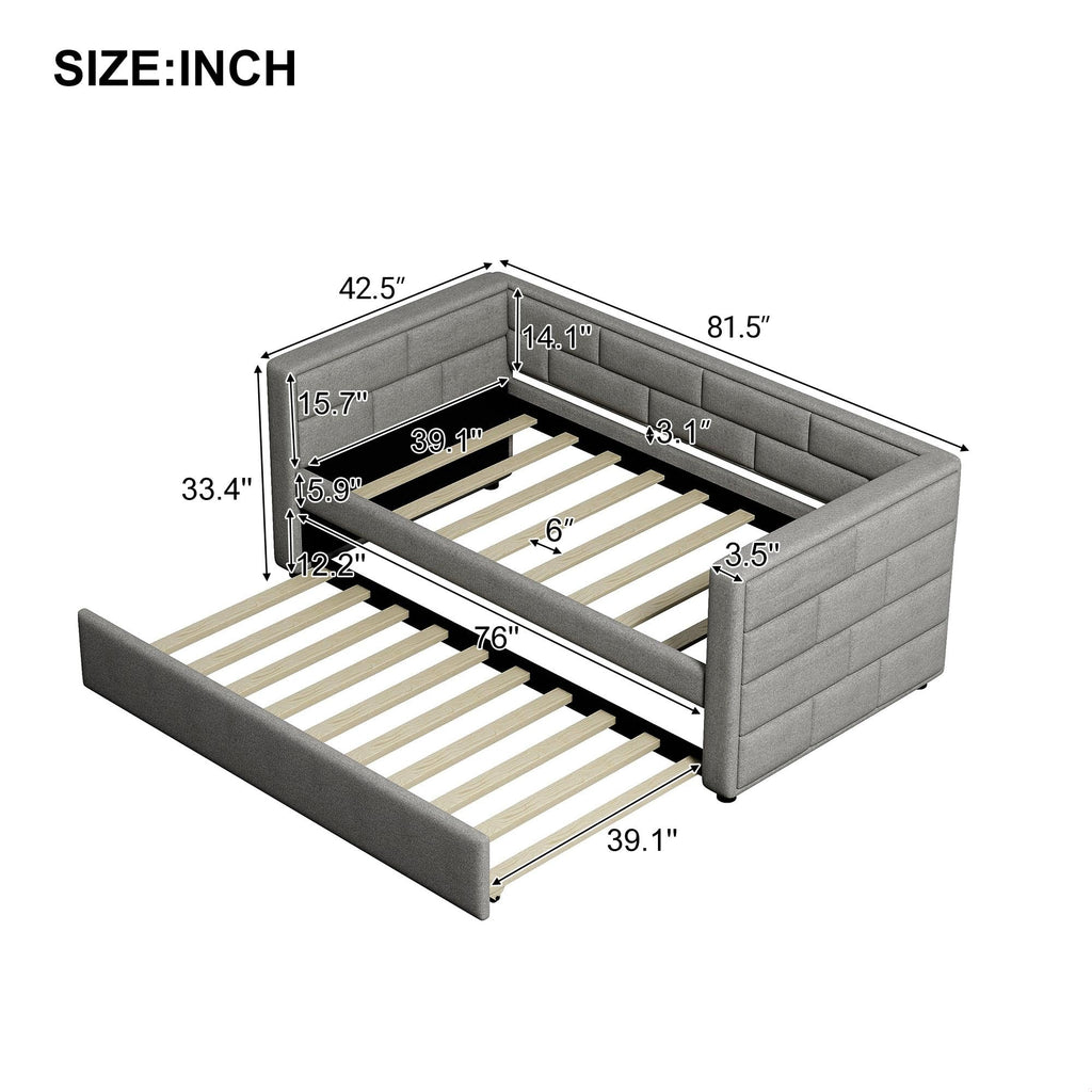 Twin Upholstered Daybed with Trundle J4023