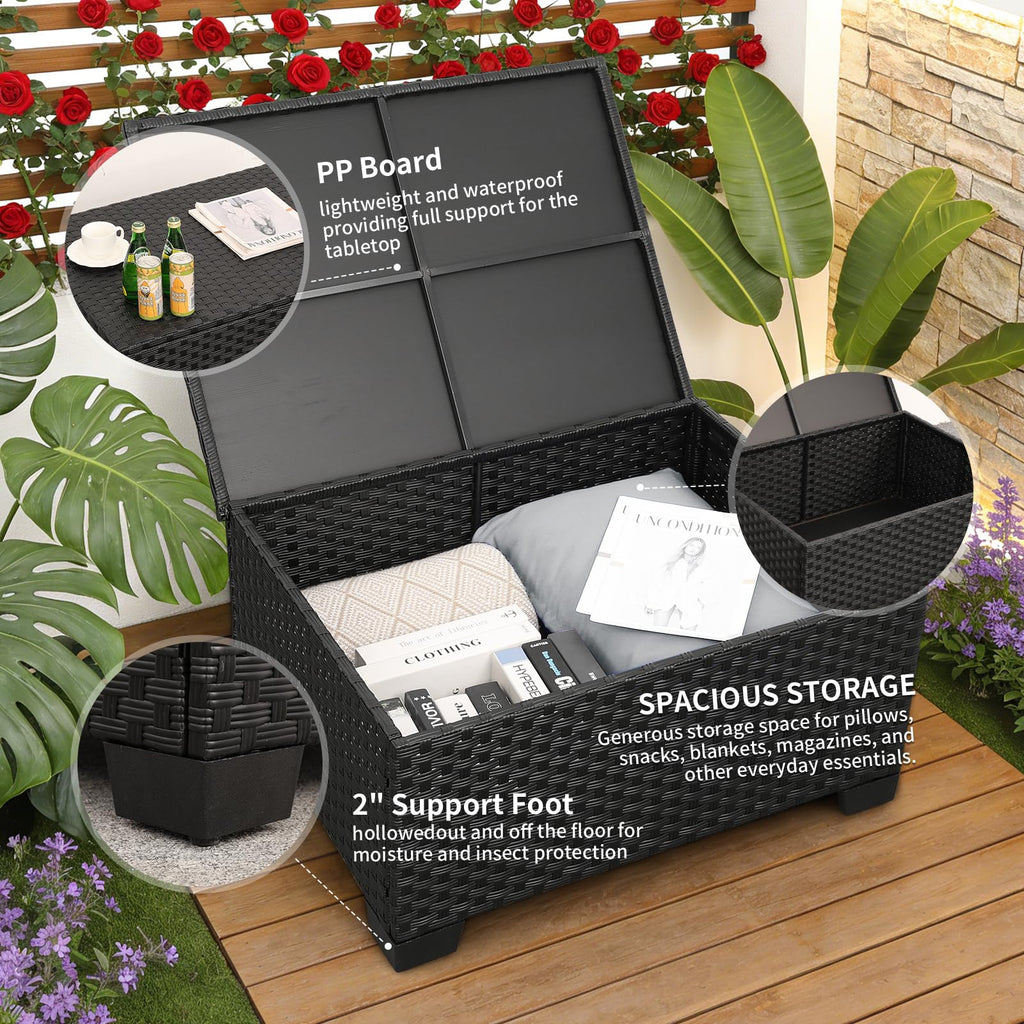 6 Pcs Outdoor Furniture Set with Fire Pit Table and Cushions F275079