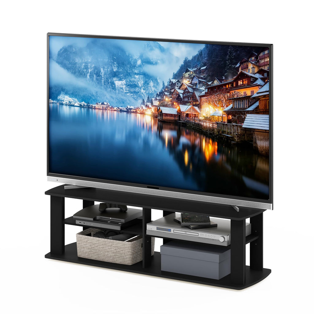 Black 3-Tier TV Stand with Open Shelves Y213095
