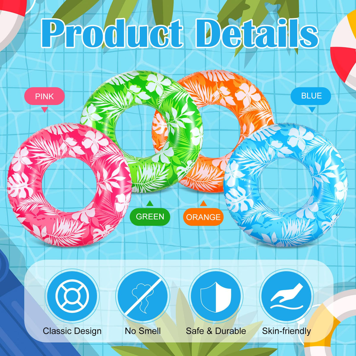 4 Pcs 42" Pool Floats R3537