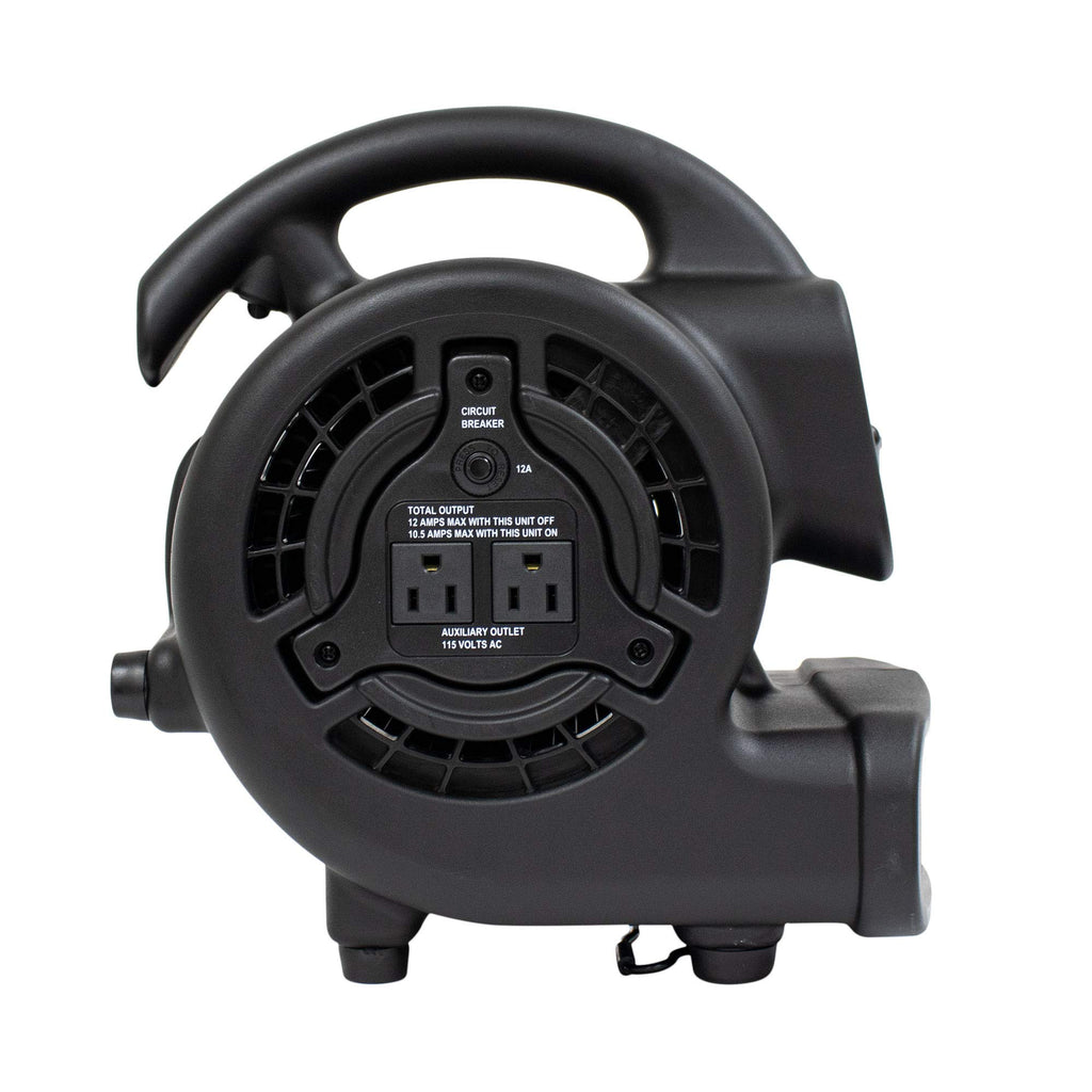 138 W 600 CFM Centrifugal Air Mover, Carpet Dryer, Floor Fan, Blower, Black D400344