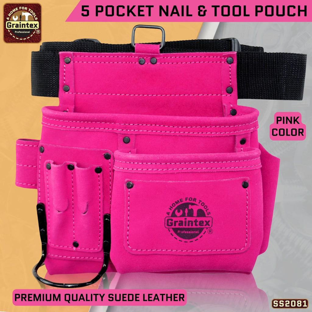 5 Pocket Suede Leather Tool Belt K362